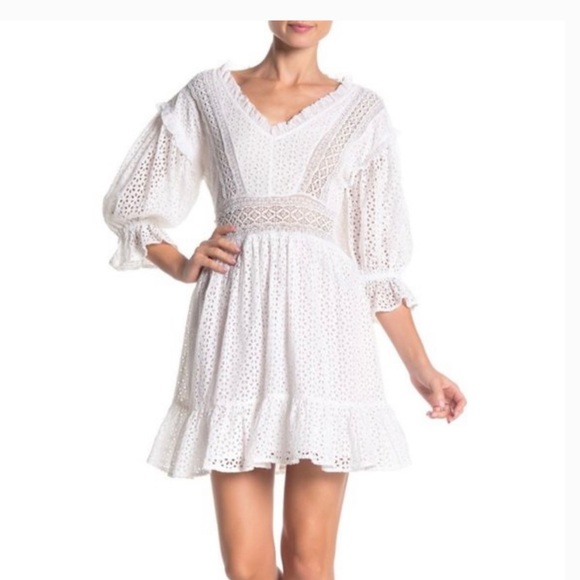 Love Sam Vivienne Eyelet Lace Boho Dress Medium - Picture 1 of 7